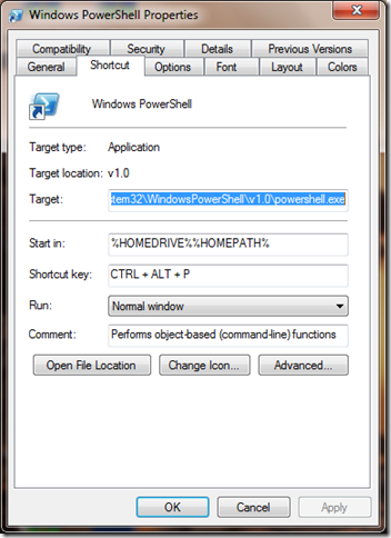 powershell_shortcut_set