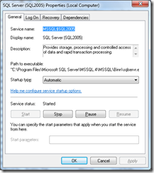 SQL Server Service Names